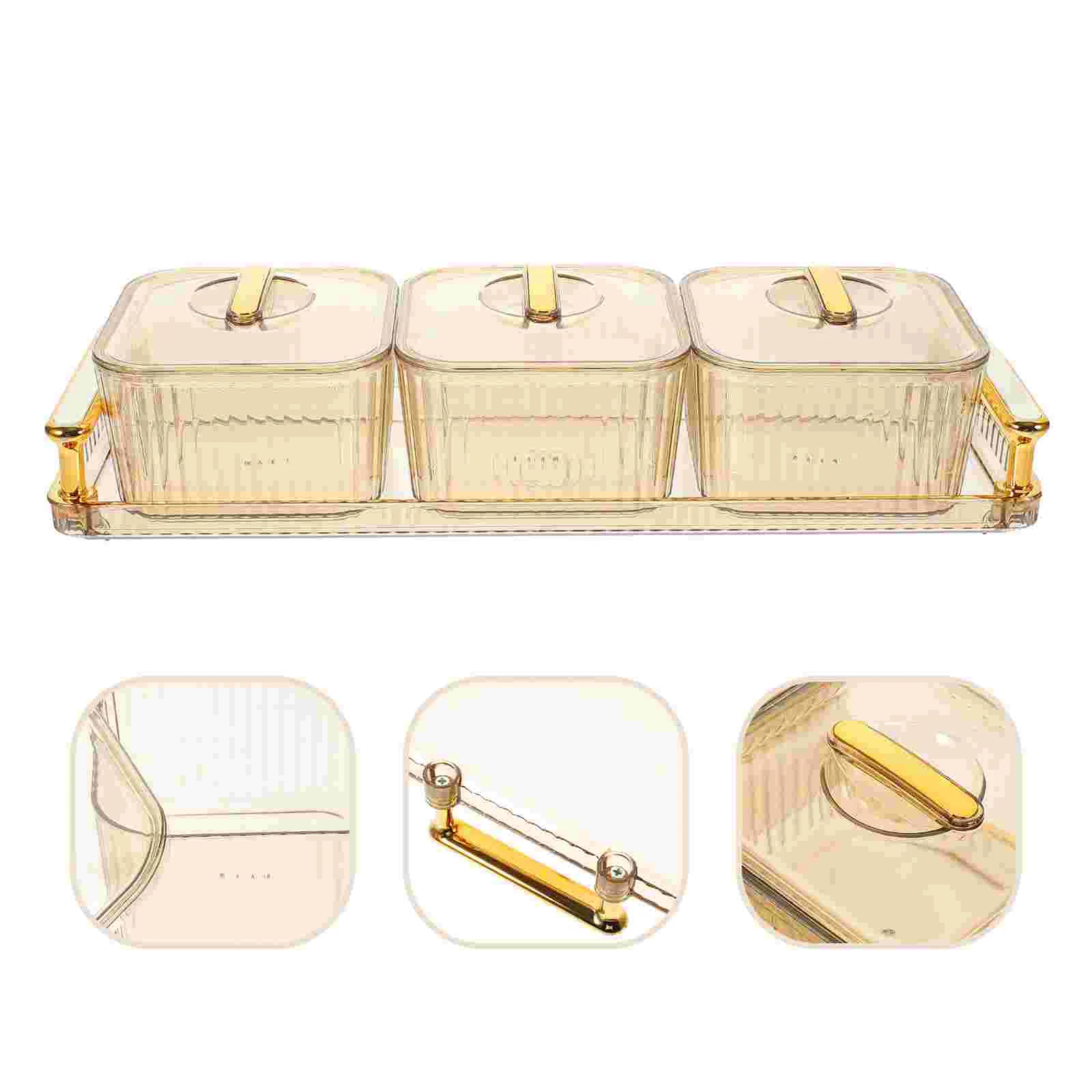 

Dry Fruit Tray Lid Divided Snacks Dish Appetizer Serving Plate Tray Party Wedding Nuts Plate Food Storage Box Containers
