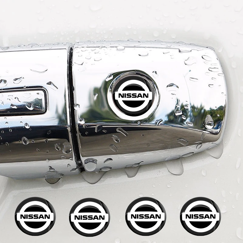 

4Pcs 15mm New Car Lock Keyhole Stickers Decoration Protection For Nissan J10 X-Trail Qashqai Juke Leaf Micra NOTE Patrol Pulsar