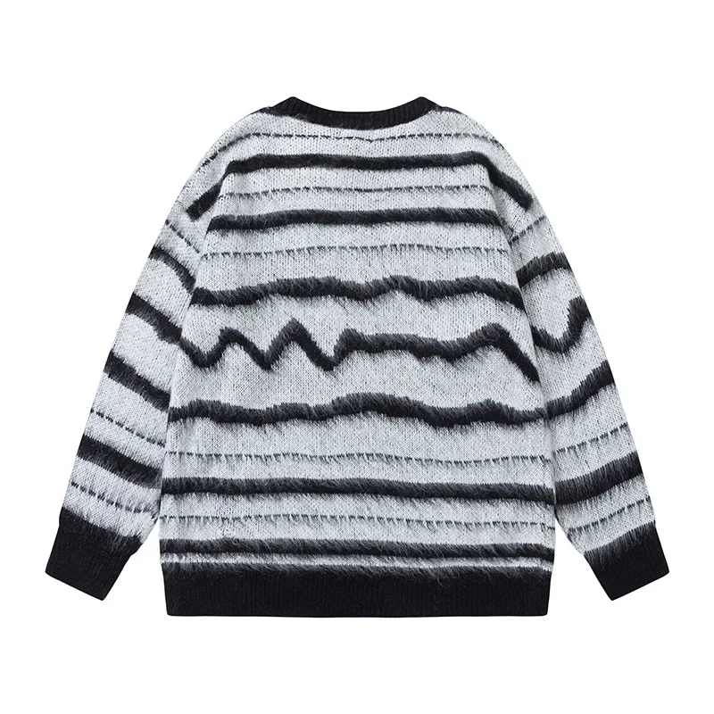 Винтажный свитер с круглым вырезом и вышивкой букв для мужчин женщин