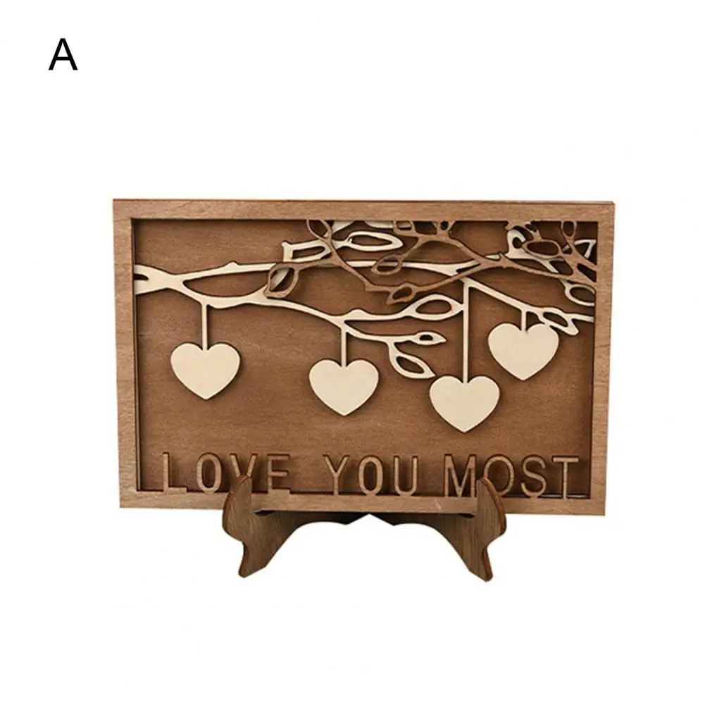 

Family Sign Long Service Time Mothers Day Ornament Clear Printing Frame Engraved Wood Plaques Decor Family Sign Decorative