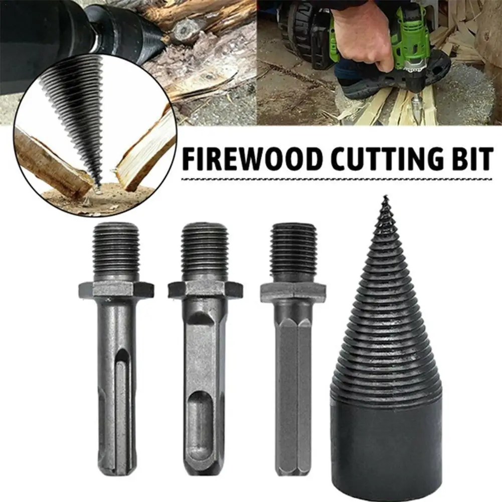 

32/42mm Firewood Splitter Drill Bit Hard Drill Bit Household Splitter Drill Bit Grooved High Hardness Twist Splitter Tools