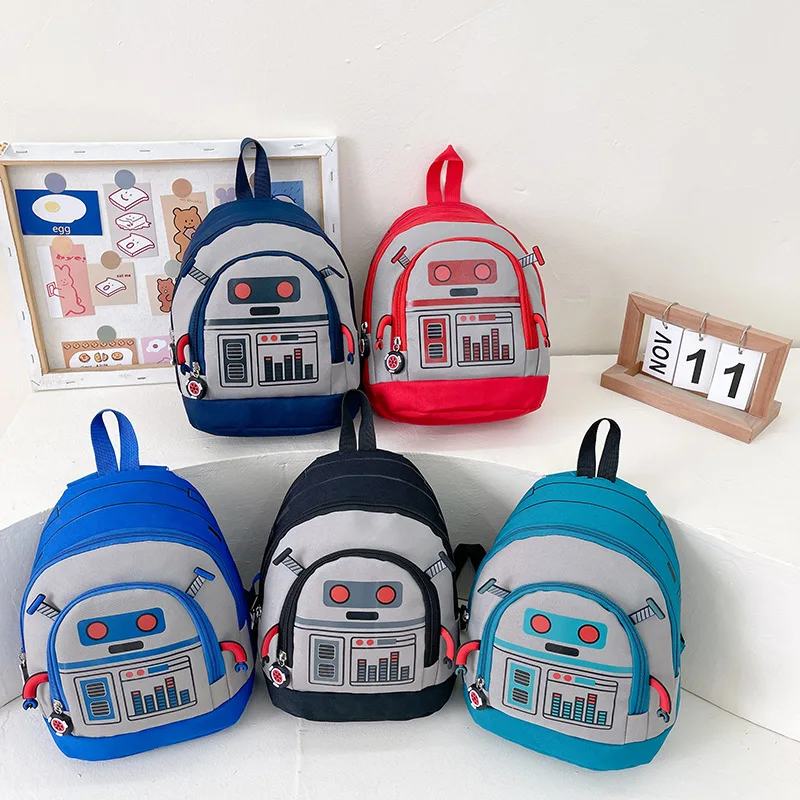 Cartoon Robot Children's Schoolbag Kindergarten Middle and Small Classes Baby Backpack 2-5 Years Old Backpack for Boys and Girls
