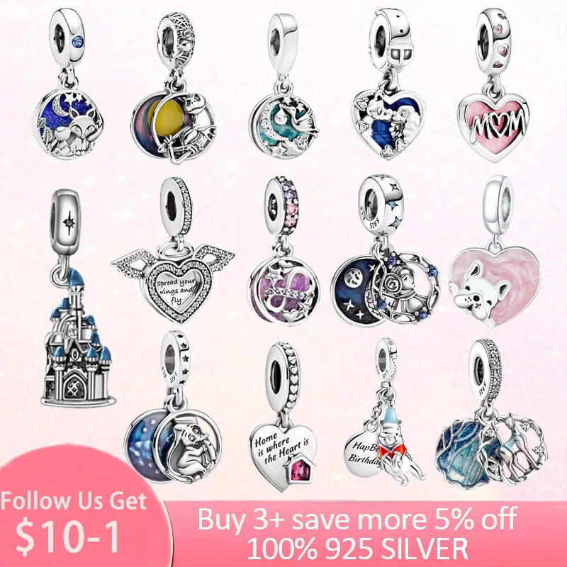 

Plata Charms Beads 925 original Delicate Pendant Fits Pandora Bracelet Fit Original Pandora Bracelet For Women Jewelry Gift