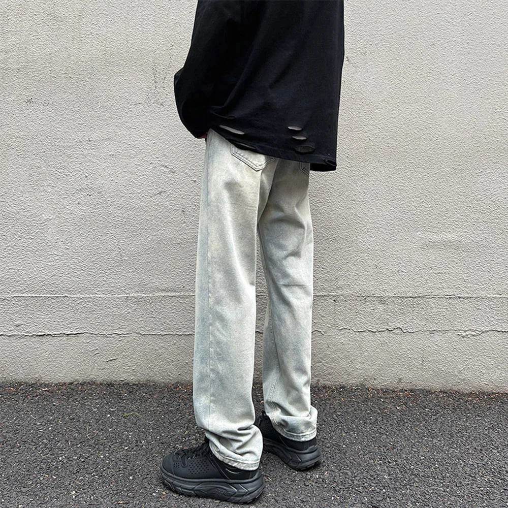 Classic Denim for Men American Style High Street Daily Casual Loose Straight Pants Spring Autumn Male Vintage Blue Jeans