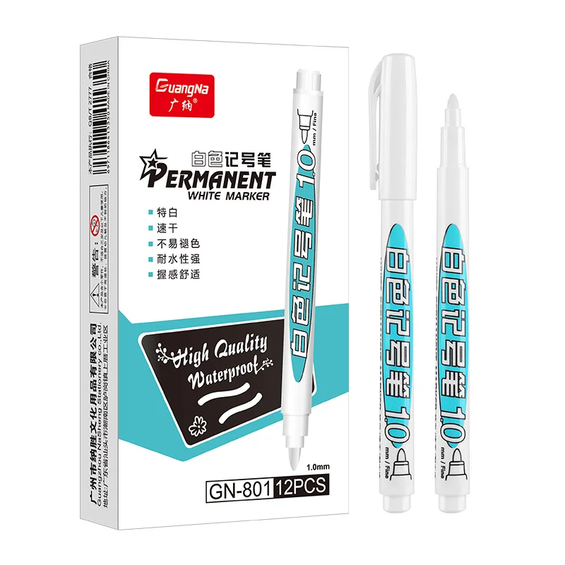 

12 pcs/set White Ink Highlight Marker for Art Drawing Sketching Writing gel pens Creative Gel Pen Graffiti Pen School Supplies