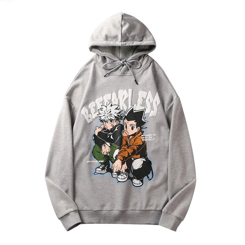 

Mens Streetwear Hoodie Hip Hop Sweatshirt Japanese Anime Cartoon Print Hooded 2022 Mens Harajuku Cotton Pullover Black