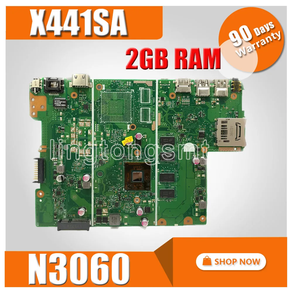 

X441SA Motherboard N3060 CPU 2GB RAM REV 2.1 For Asus X441SC X441S a441S Laptop motherboard X441SA Mainboard X441SA Motherboard