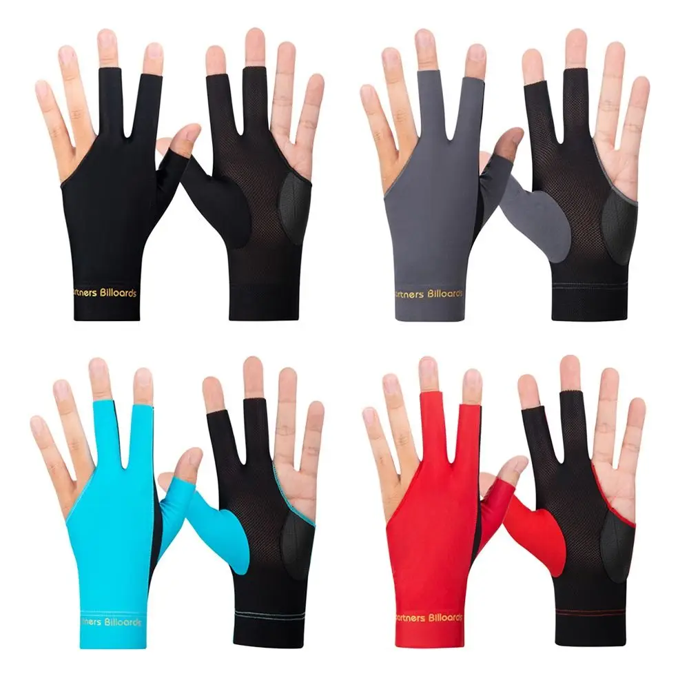 

New Breathable Mesh Exposed Finger Billiard Dress 3 Finger Gloves Fitness Accessories Left Hand Mitts Billiard Glove