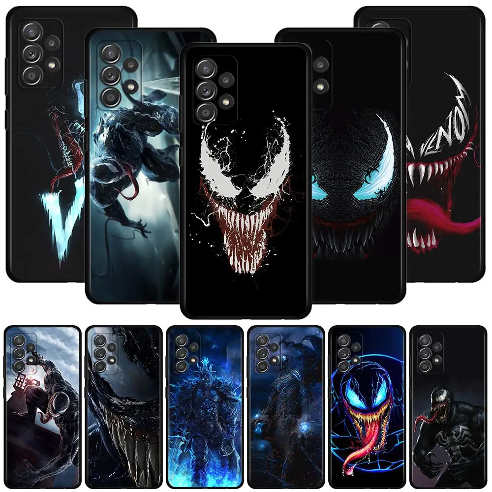 

Marvel The Avengers Venom Phone Case For Samsung Galaxy A12 A72 A51 A52 A73 A53 Cover A71 A32 A21s A52s A13 A22 A03s Capa