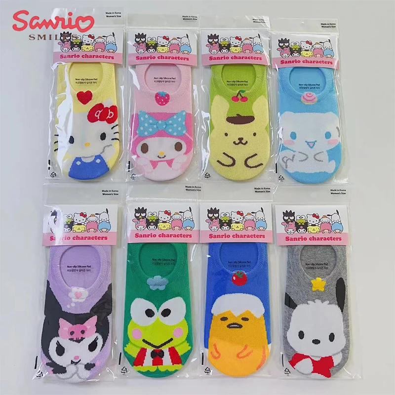 

Kawaii Sanrio New Style Thin Cotton Boat Socks Hello Kittys My Melody Cinnamoroll Anime Thin Cotton Boat Socks Toys for Girls