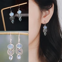 charm gift chic dangle engagement wedding jewelry multi gemstone peridot topaz ear stud moonstone earrings