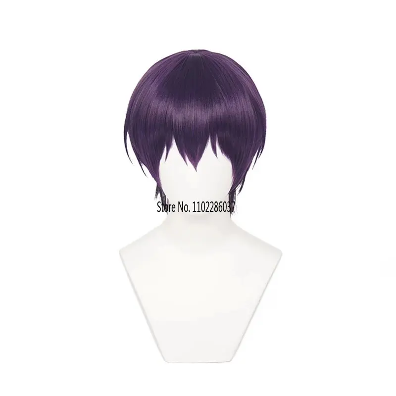 

Anime Shikimori's Not Just A Yuu Cutie Izumi Synthetic Cosplay Wig Short Resistant Dark Purple Heat Hair Wigs + Wig Cap