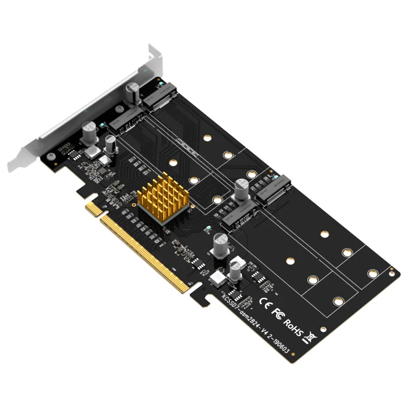 Расширительный адаптер MAIWO PCIe 3 0 Gen3 x 4 до NVMe M.2 SSD с полным кронштейном