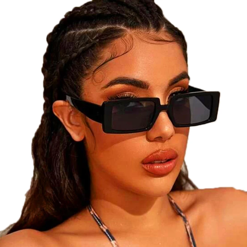 

Новые маленькие прямоугольные женские солнцезащитные очки ретро брендовые дизайнерские солнцезащитные очки Квадратные винтажные женские...