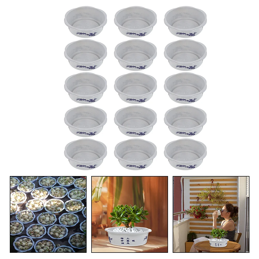 

15pcs Plastic Water Lily Flowerpots Daffodil Hydroponic Planting Flowerpots