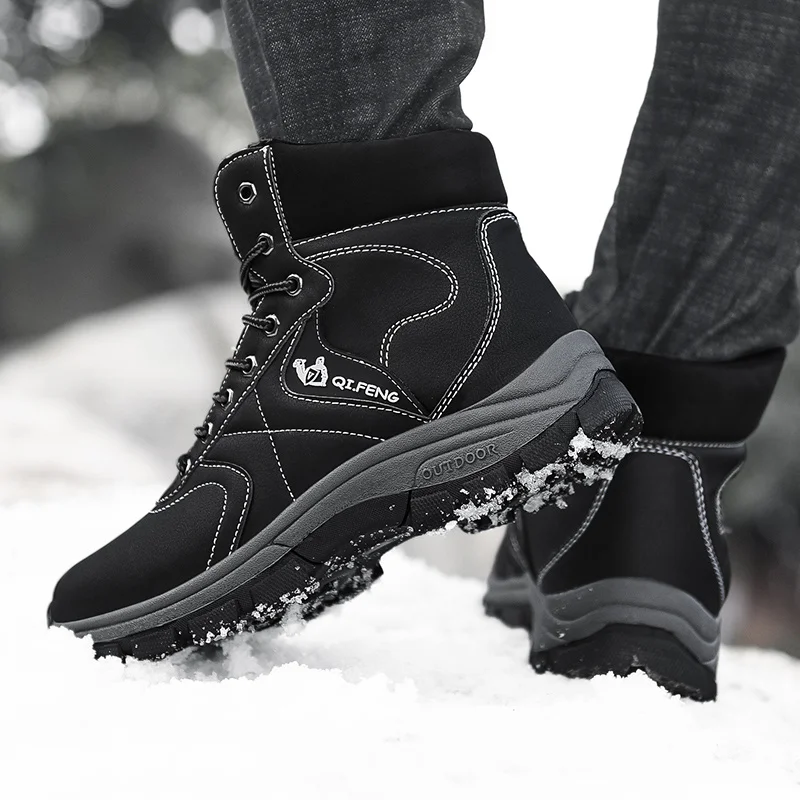 Xiaomi SALUDAS Men Hiking Boots Winter Fur Warm Snow Boots Waterproof Outdoor Trekking Work Shoes Hunting Sneakers Men's Shoes