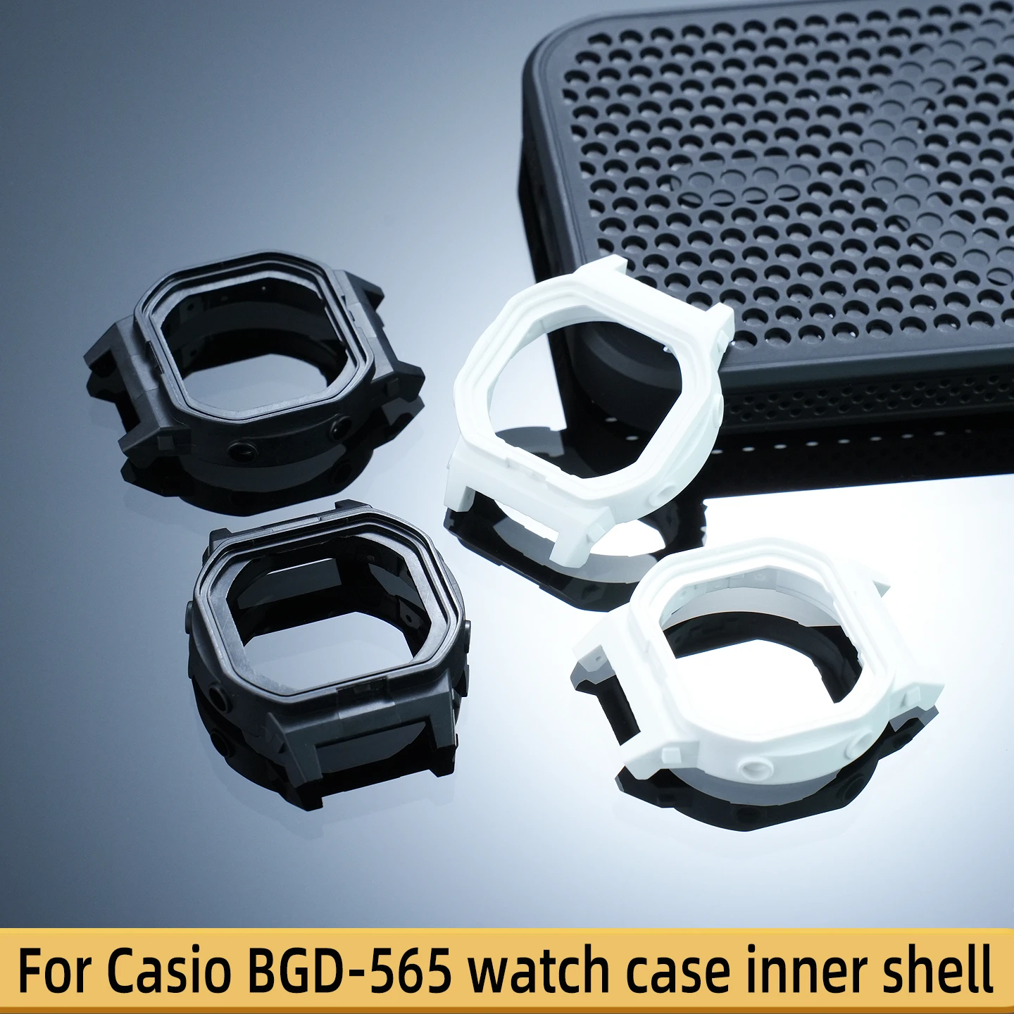 Фото Подходит для корпуса Casio BGD-565 из полимерной смолы, внутреннего силиконового чехла BGD-565, аксессуаров для мужских часов BGD565 белого и черного цвета. №1
