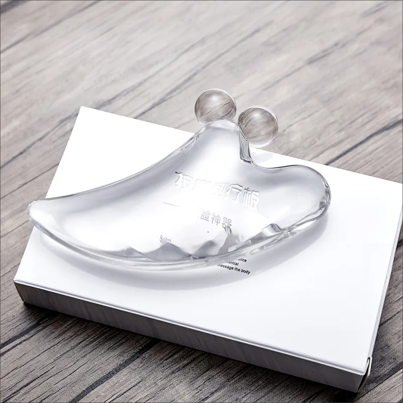 

Double-bead Transparent Natural Resin Crystal Scrapping Plate Thin Face Detox Body Face Massage Board Scraping Plate Relaxation