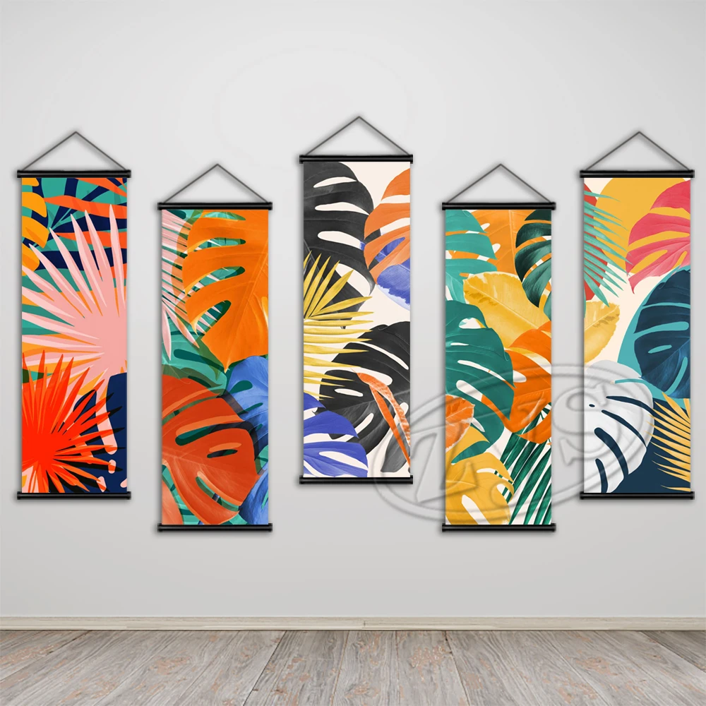 

Настенное искусство, ботанические и геометрические картины на холсте, модульные картины, постер, Классические подвесные свитки, украшение ...