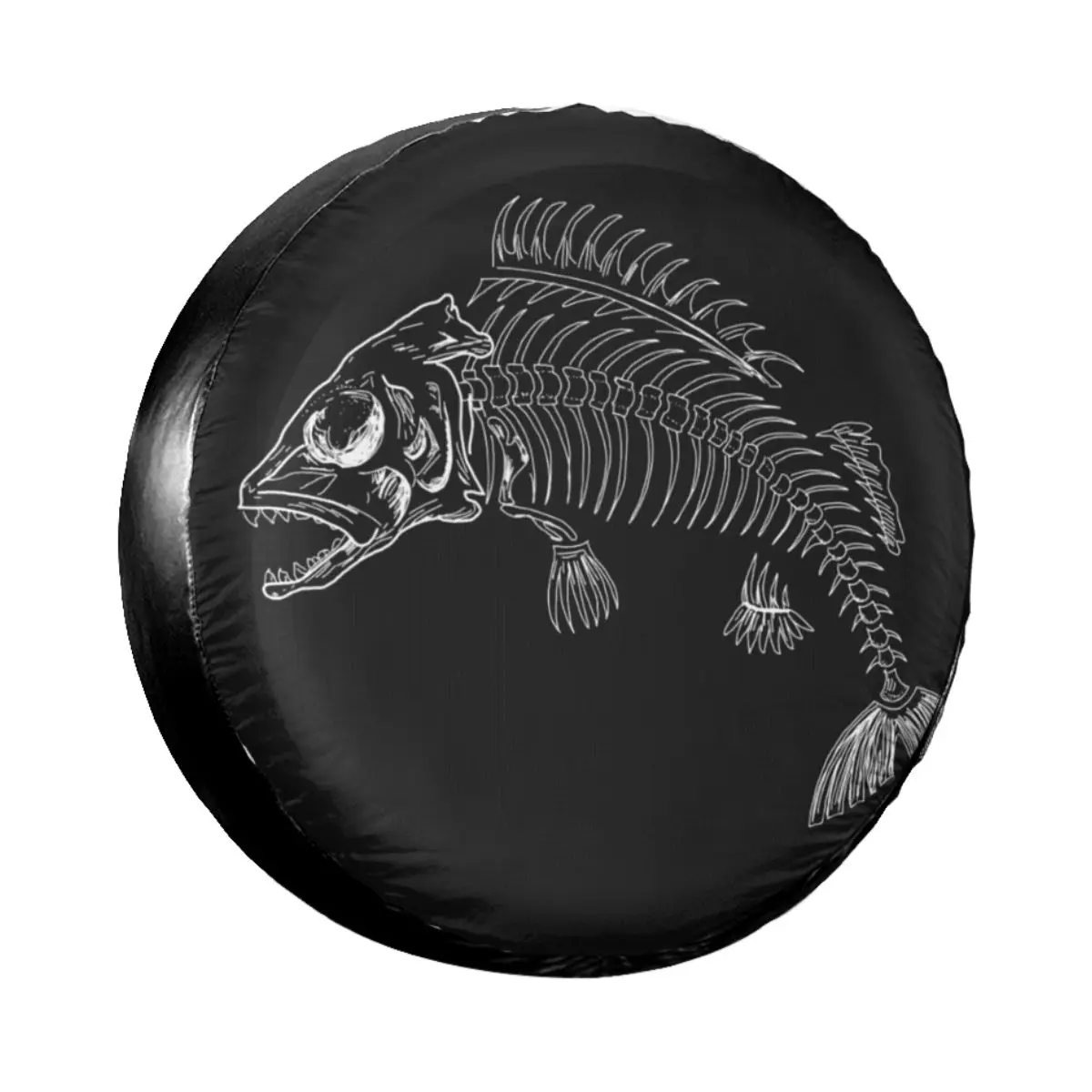 

Hand Drawn Fishbone Fisher Spare Tire Cover Case for Jeep Mitsubishi Pajero Car Wheel Protectors Accessories 14" 15" 16" 17 Inch