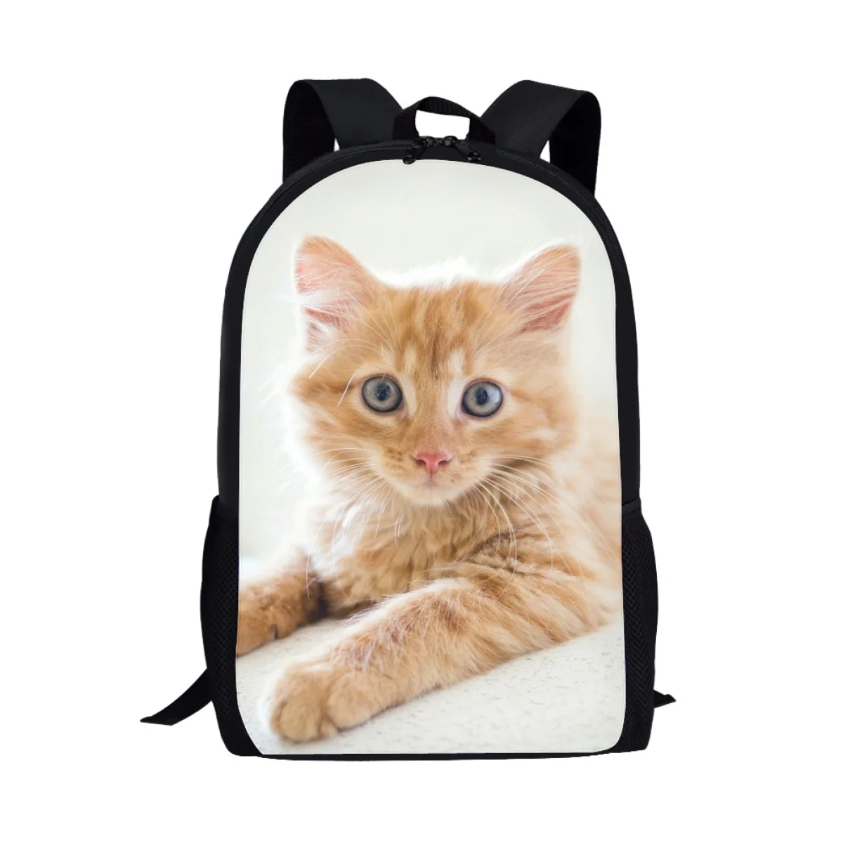 Animal Cat Print Schoolbags For Girls Junior High School Student Large Capacity Backpacks Cute Casual Bookbag Kawaii Mochila