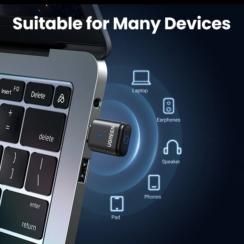 UGREEN USB C Type-C Bluetooth 5 3 передатчик aptX HD AD аудио адаптер для ПК Nintendo переключатель