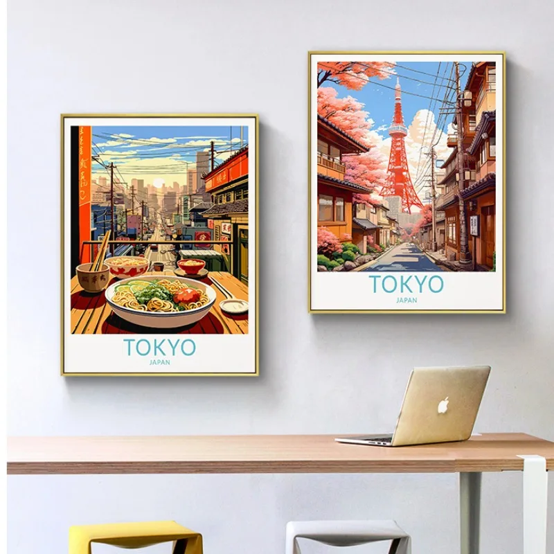 Японский пейзаж городского пейзажа Токио Hirono Miyajima Okinawa Постер для путешествий