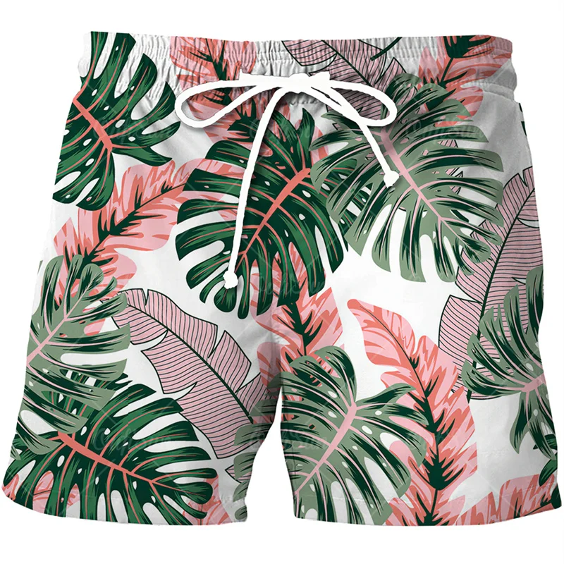 

Men y2k Beach Shorts Pants 3D Print Tropics Plant Hawaii Surf Board Shorts Summer Casual Swimsuit homme 2023 Fashion Swim Trunks
