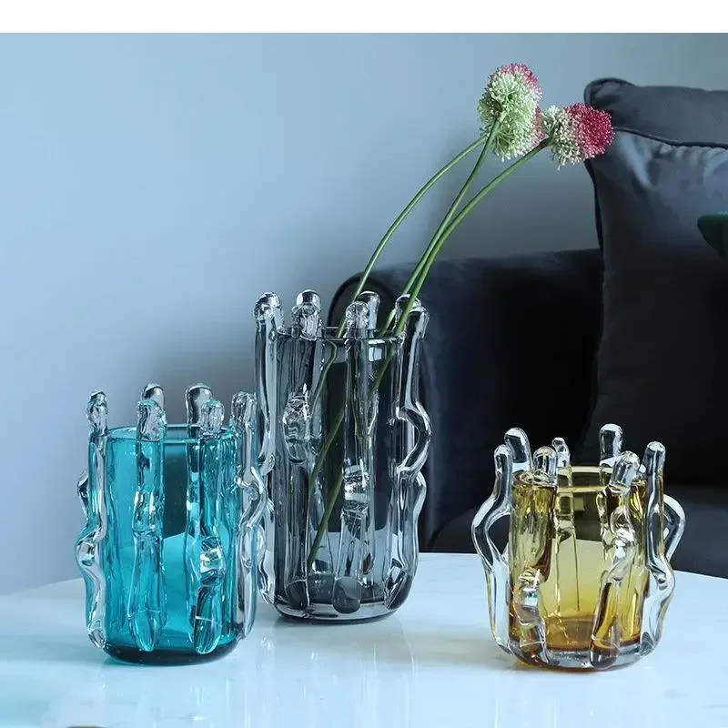 Креативная прозрачная стеклянная ваза декоративная композиция для цветов