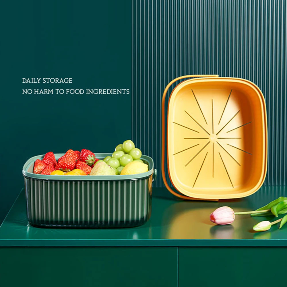 

2-in-1 Kitchen Washing Basket For Fruit Vegetable Pp Large Sieve Bowl Sets Ultifunctional Kitchen Strainer With Handle