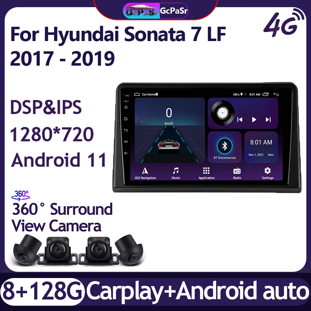 Автомагнитола видеоплеер для Hyundai Sonata 7 LF 2017 2018 - 2019 Android 11 навигация GPS аудио