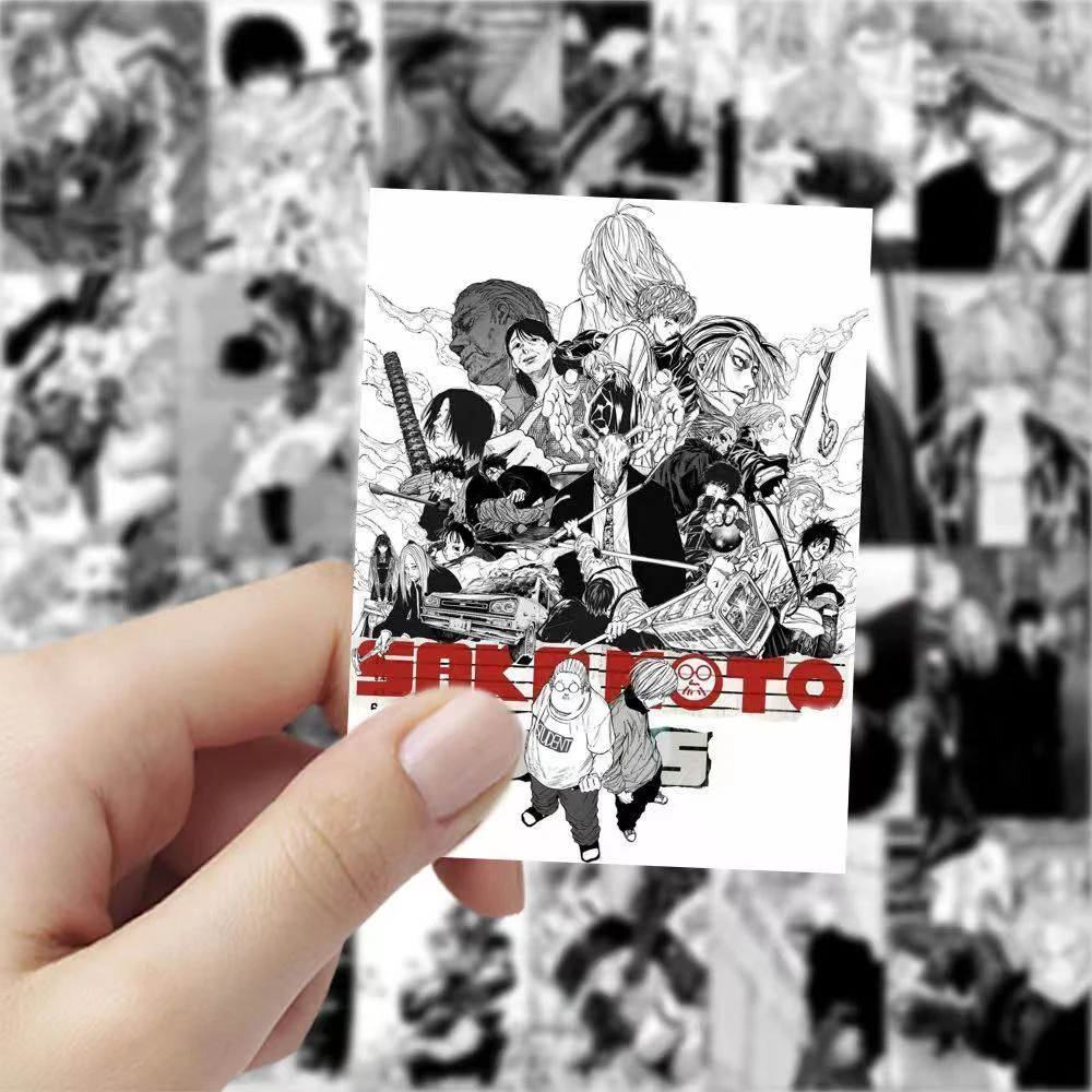 Черно-белые аниме наклейки 10/30/59 шт