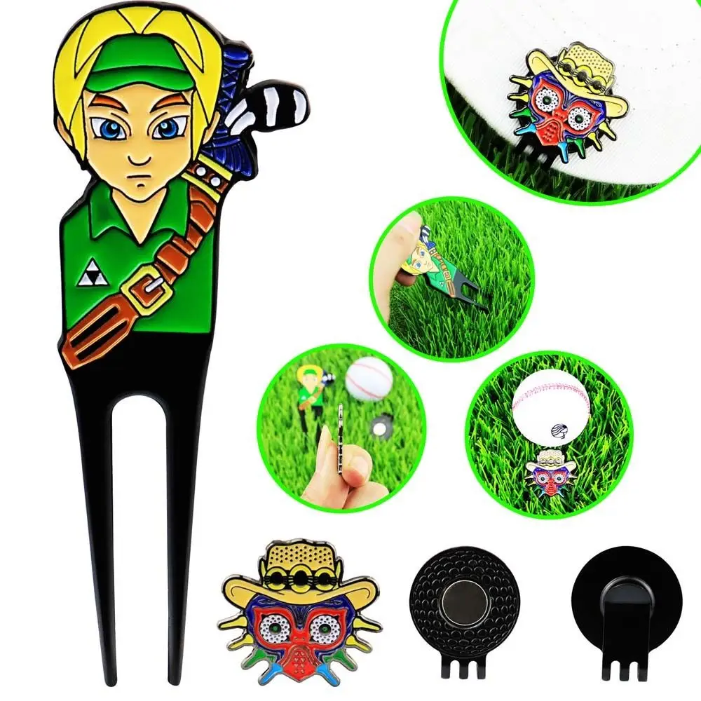 

Golf Hat Clip Ball Position Mark Golf Ridge Green fork Golf Green Fork Golf Divot Repair Tool Pitchfork Golf Divot Tool