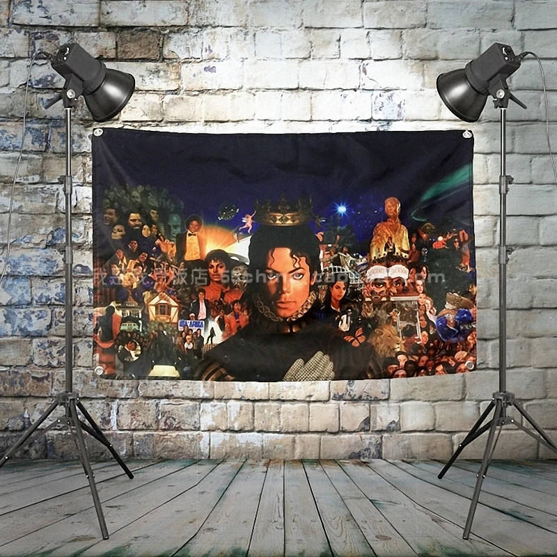 

"MICHAEL JACKSON" Heavy Metal Band Poster Music Banner Background Wall Flag Decor Vintage Creative Cloth Art Painting