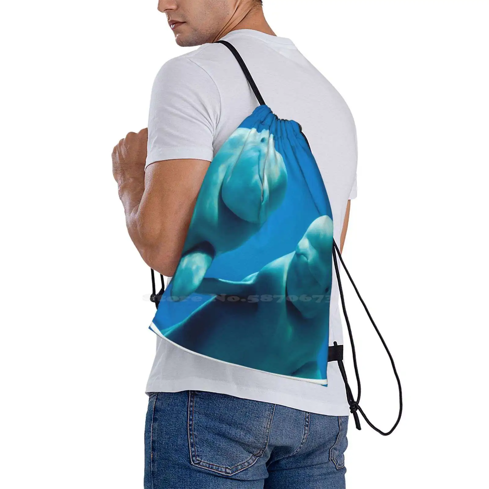 Лидер продаж школьный рюкзак Beluga с белыми китами модные сумки морские наземные