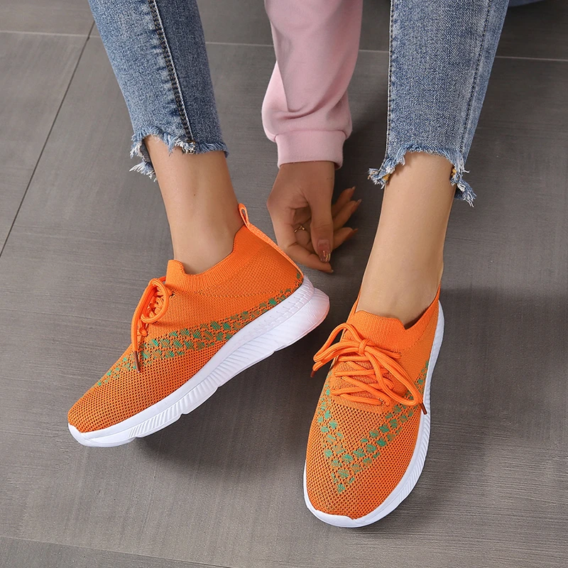 

Кроссовки женские на платформе, дышащие Нескользящие, на шнуровке, Вулканизированная подошва, модная повседневная обувь, размера плюс 43