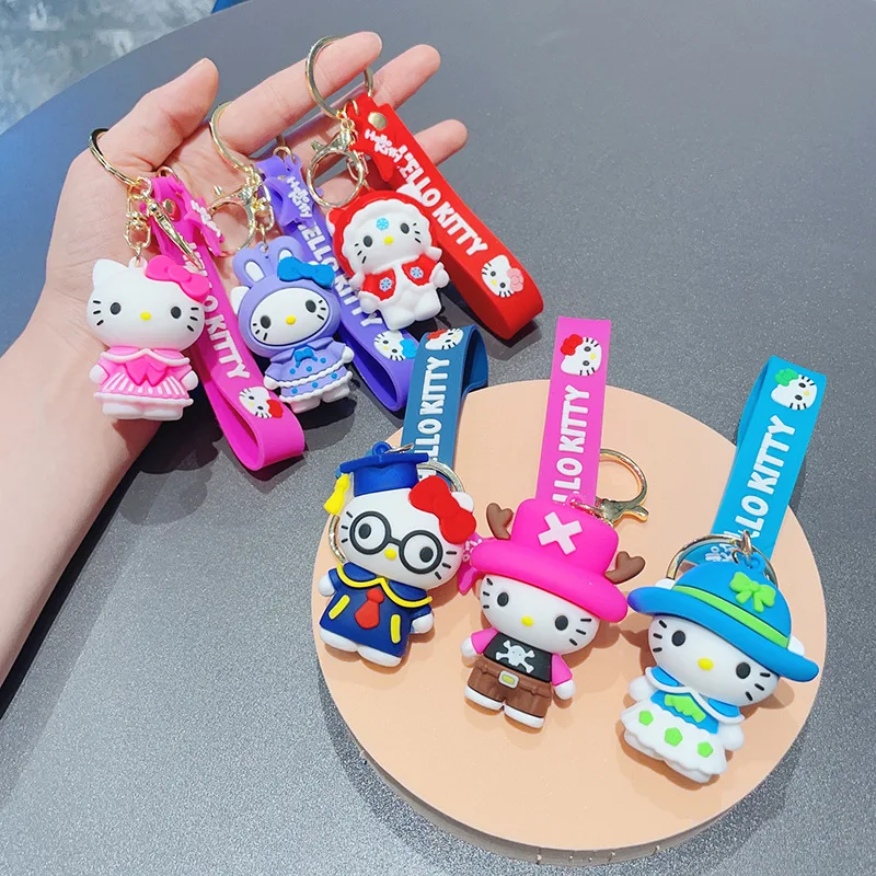 

Kawaii Sanrio аниме брелок Hello Kitty Рюкзак Подвеска КТ Кот Девочка Сердце Креативные аксессуары девочка подарок на день рождения