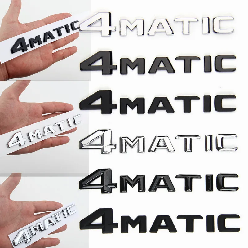 

For Mercedes Benz A B C E G S ML SL CL GLA CLA Class AMG 4MATIC 4 MATIC Trunk Chrome Matte Black Letters Emblem Badge sticker