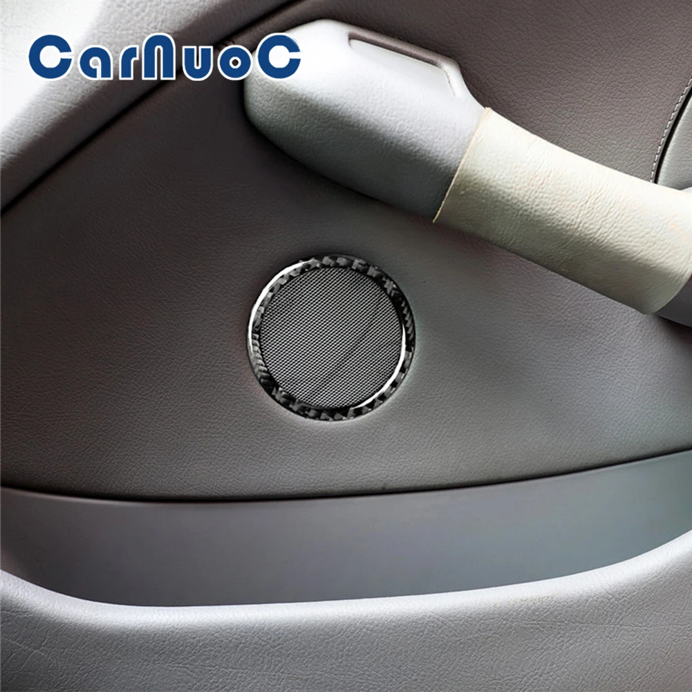 

Car Sticker For BMW 3 Series E46 1998-2005 Door Speaker Horns Decorative Strip Carbon Fiber Interior Accessories Cover Mouldings