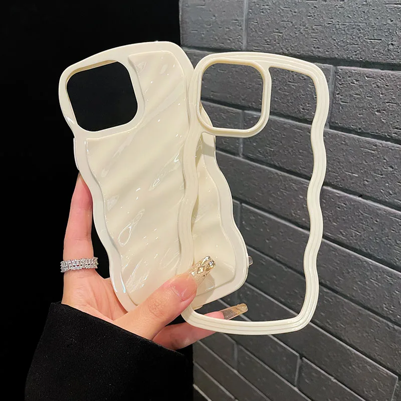 Фото Чехол для телефона с волнистым узором, рябь ярких цветов для iPhone 11, 12, 13, 14, 15, 16 Pro Max Plus, противоударный силиконовый бампер, задняя крышка №4