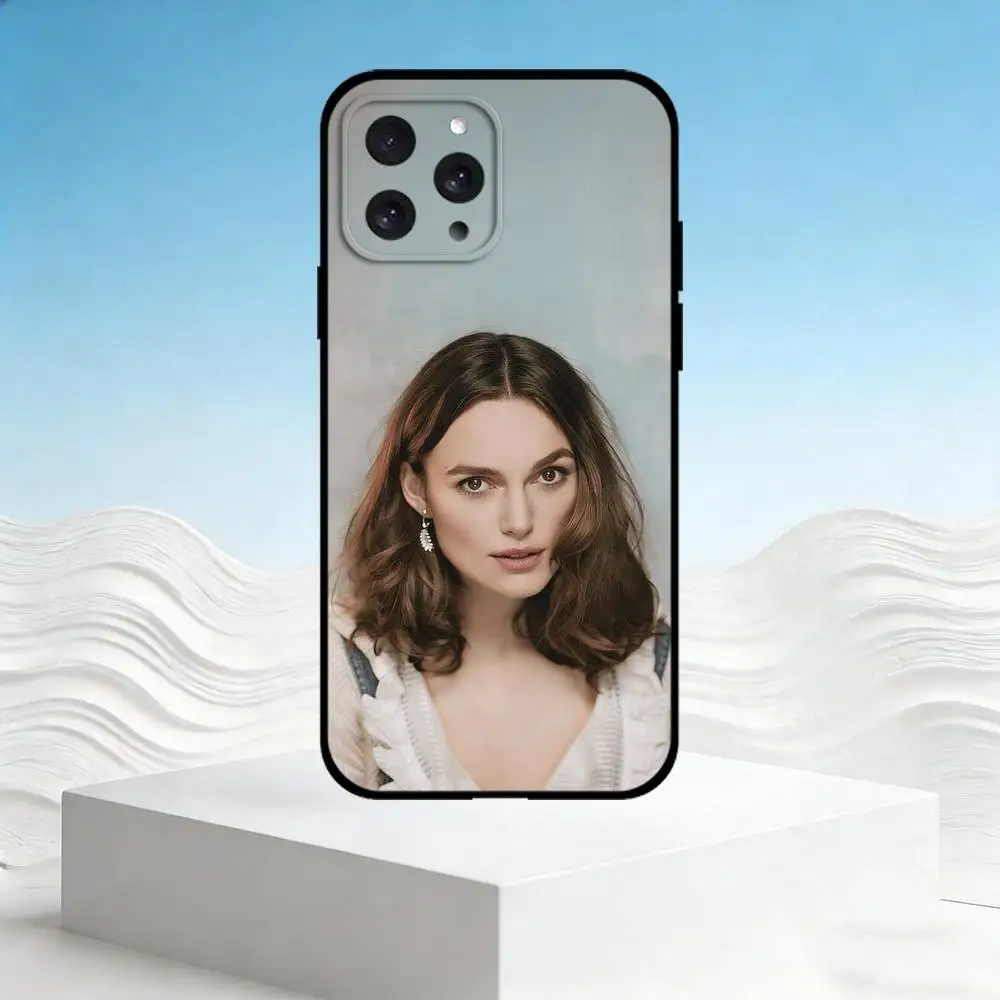 Фото Чехол для телефона K-Keira Knightley для iPhone 17, 16, 15, 14, 13, 12, 11 Plus, Pro Max, SE4, мягкий силиконовый черный чехол №3