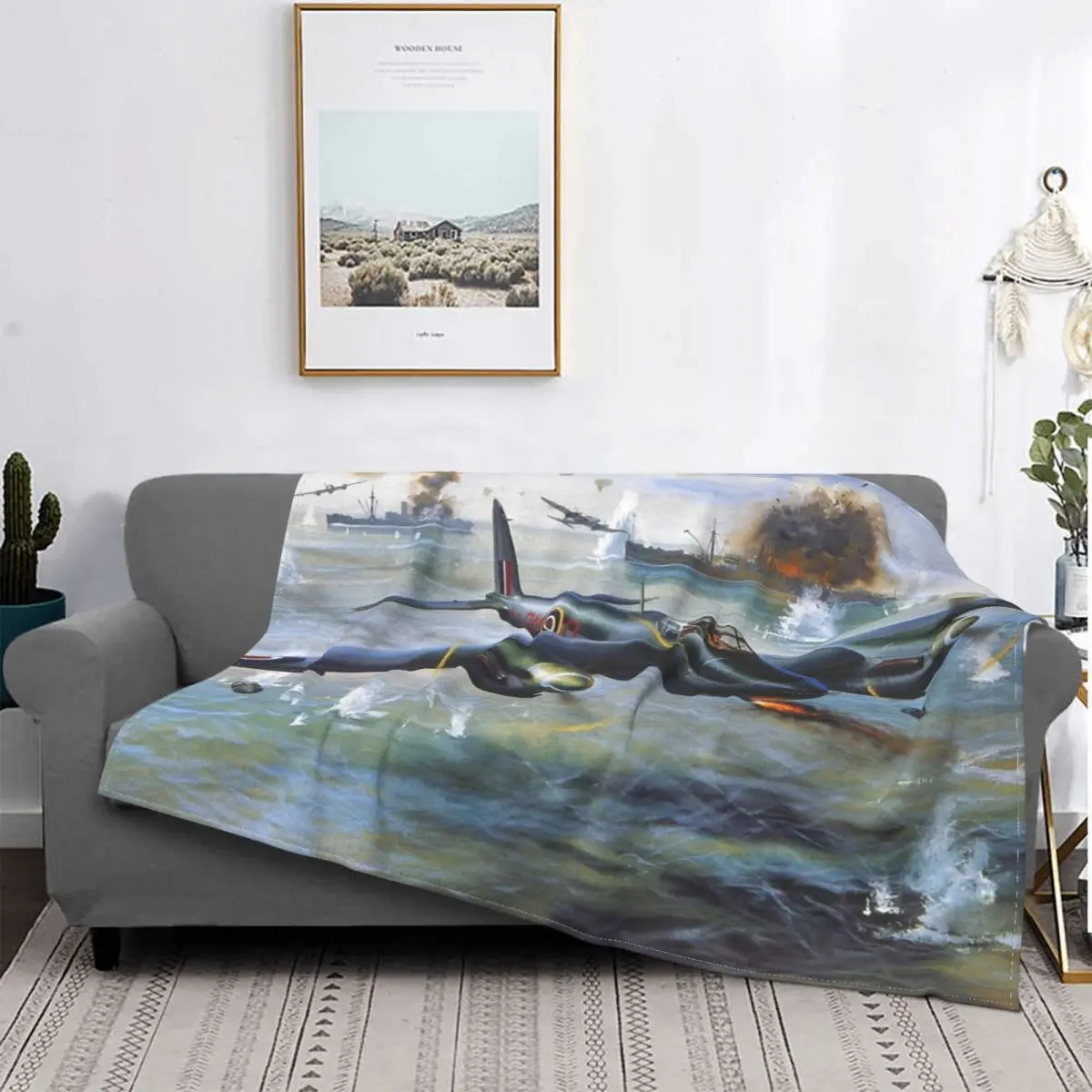 

De Havilland-Manta De avion antimosquitos, colcha para cama a cuadros, 135, Kawaii
