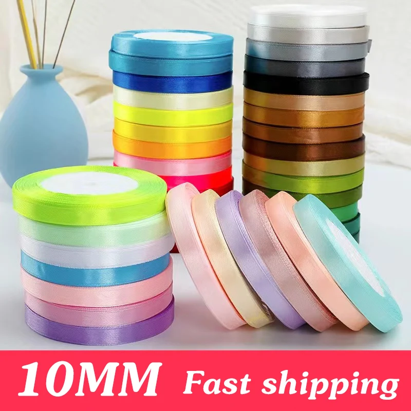 

10mm 22meters Grosgrain Satin Ribbons for Wedding Christmas Halloween Party Decoration Handmade DIY Bow Craft Ribbons Card gift