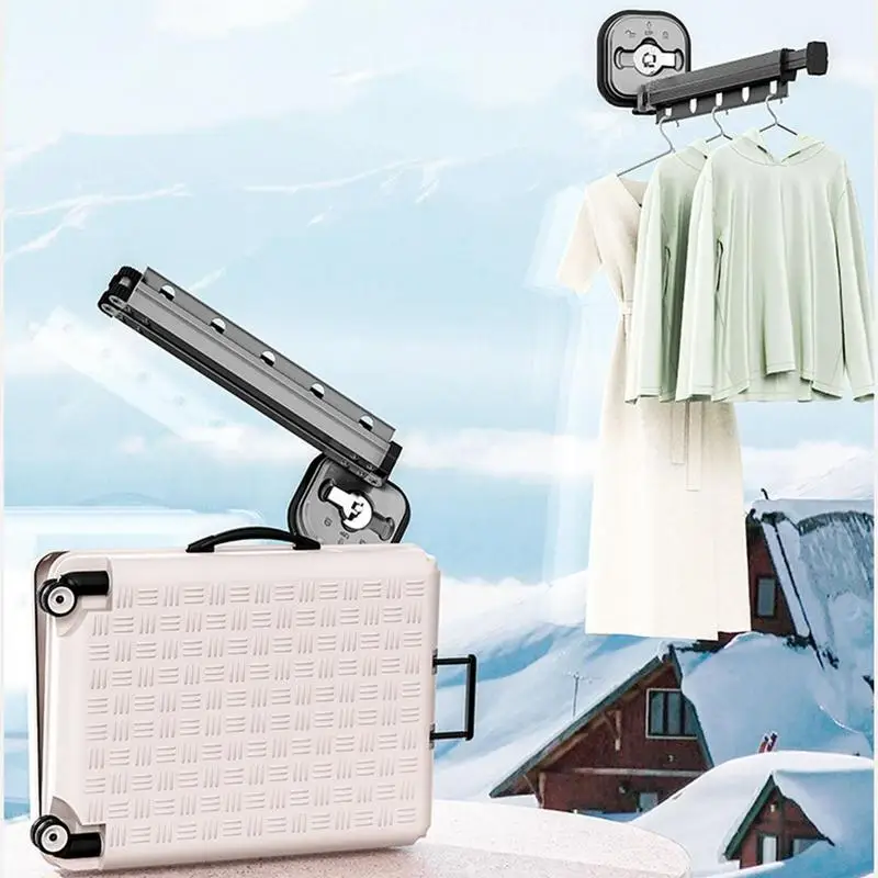 

Wall Mounted Clothes Drying Rack Strong Suction Laundry Organizer Hanger Racks Multi Purpose Balcony Accessories For Bathroom