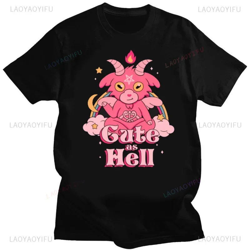 Футболка женская с рисунком сатаны и демона милая двухмерная забавная тройка