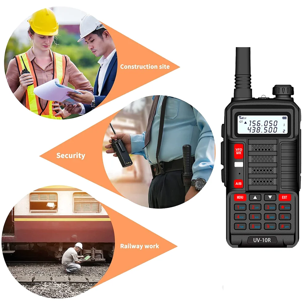 2 шт./лот Baofeng UV 10R Профессиональные рации высокой мощности 10 Вт Двухдиапазонная