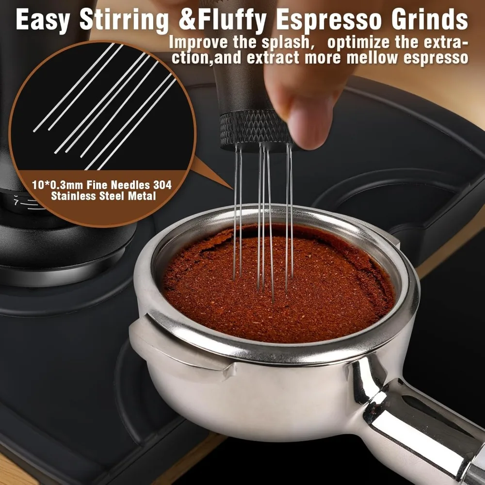 Набор тамперов для кофе 58 мм включая инструмент WDT дозирующее кольцо 54 тампер