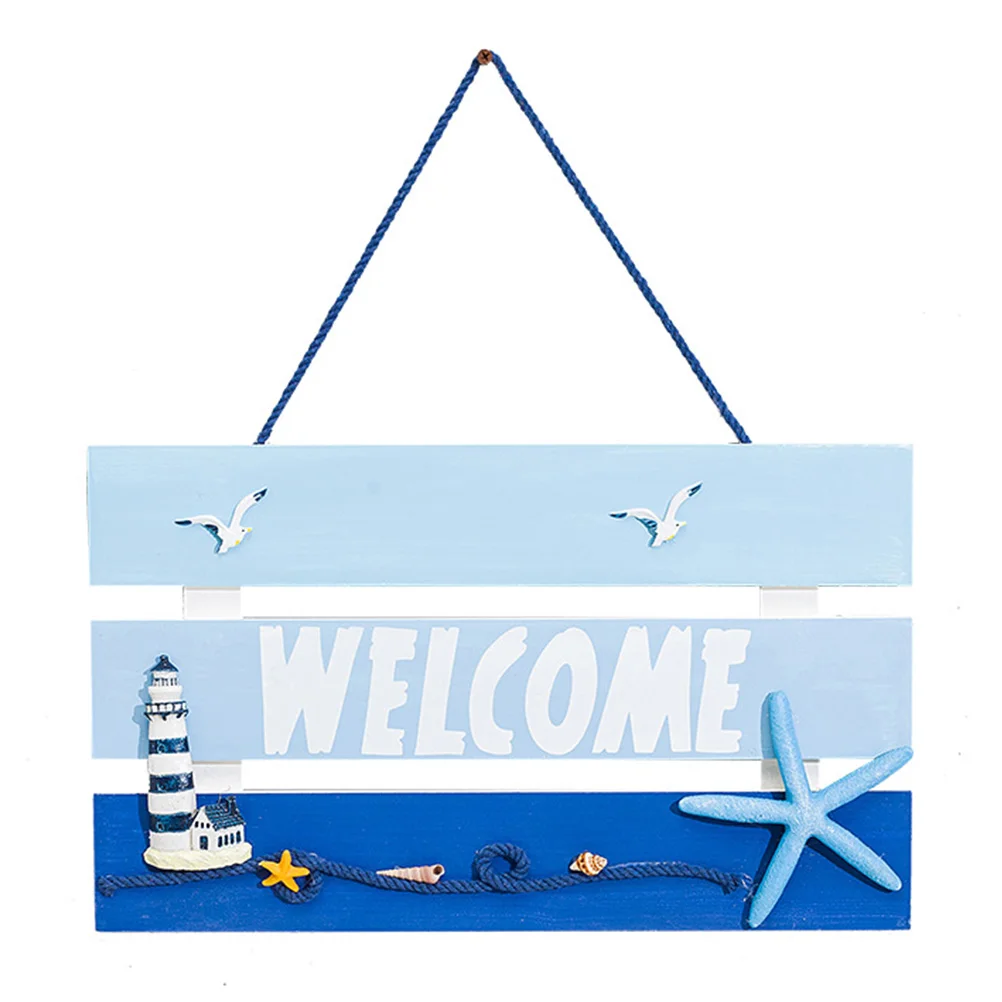 

Creative Wooden Wall Decoration Mediterranean Welcome Sign Hanging Decor
