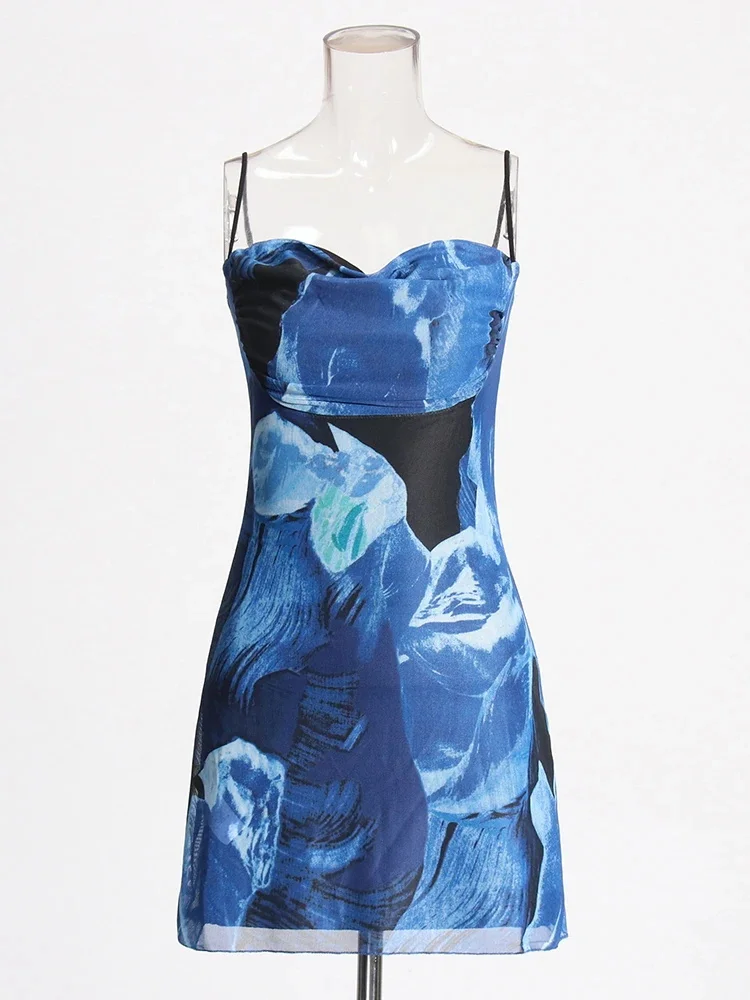 Женское мини-платье без рукавов с квадратным вырезом и открытой спиной