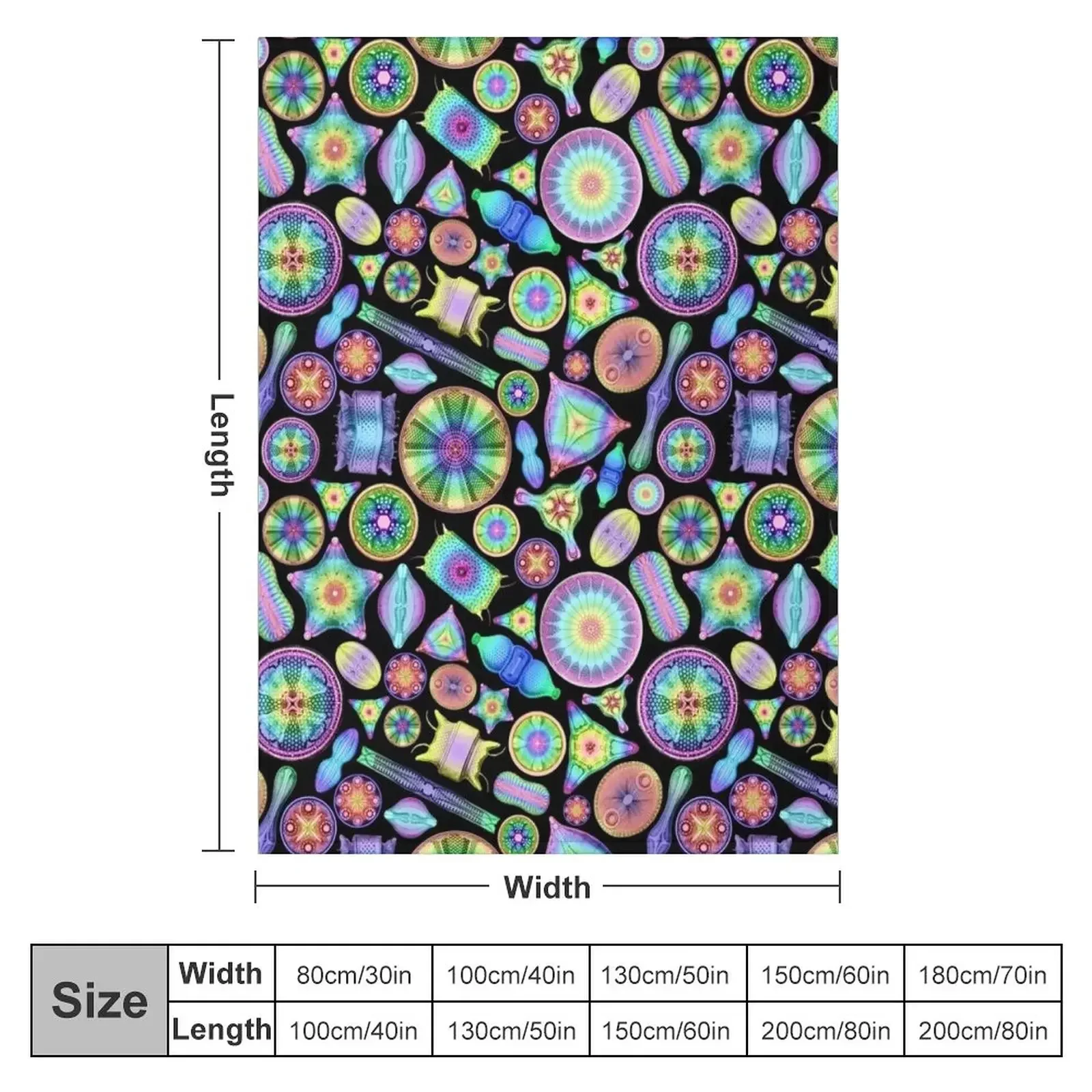 Радужные диатомы на черном покрытии декоративные летние одеяла